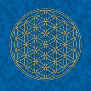 Blume des Lebens Poster blau