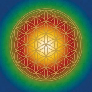 Blume des Lebens Poster bunt