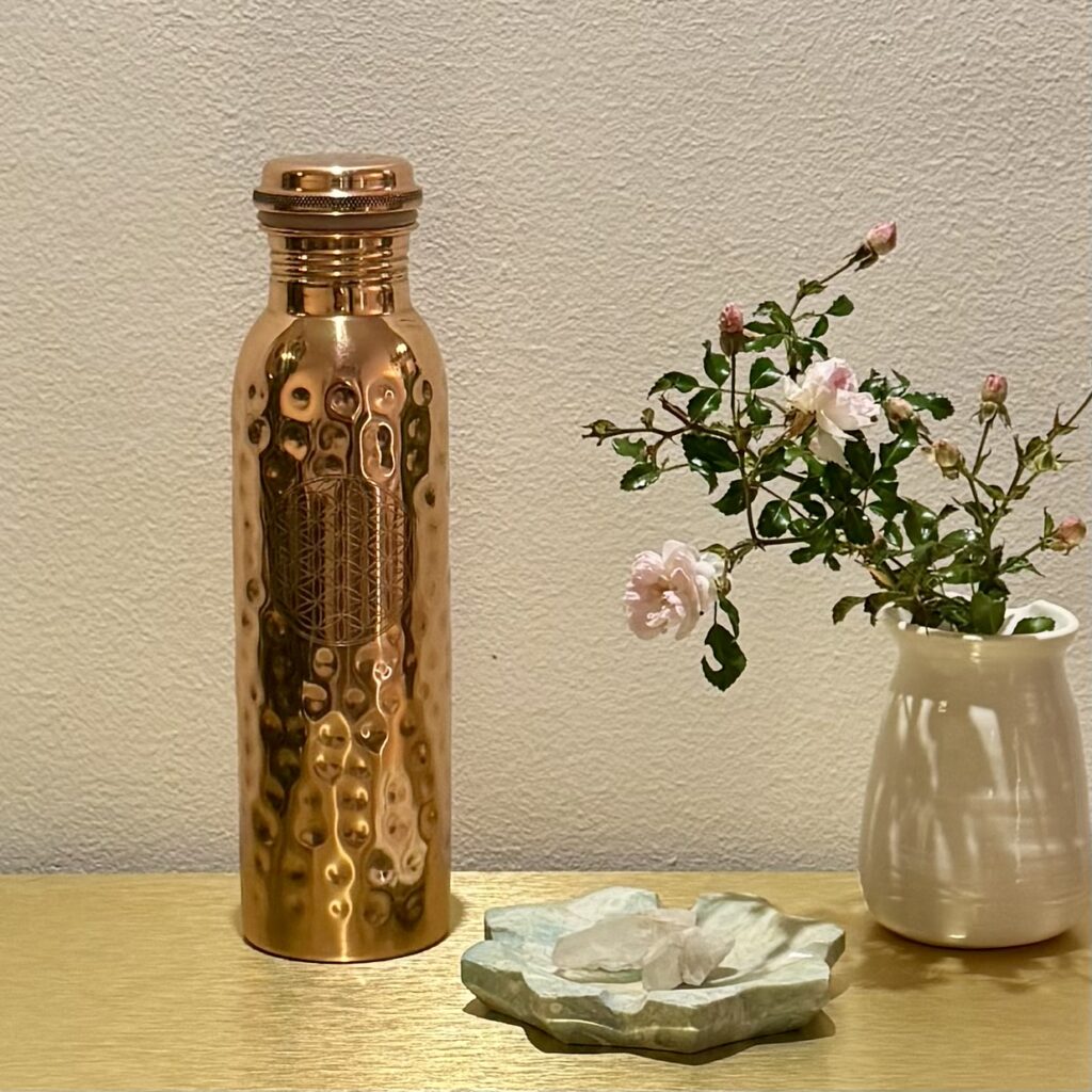 Kupfertrinkflasche "Blume des Lebens"